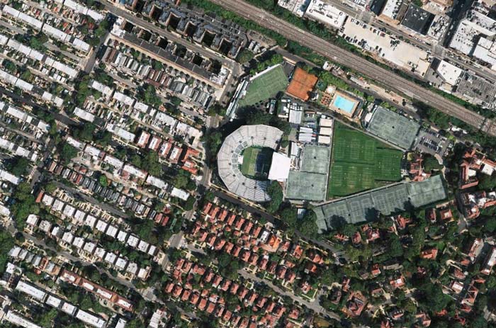 Arial view of Merriweather Post Pavilion from Apple Maps